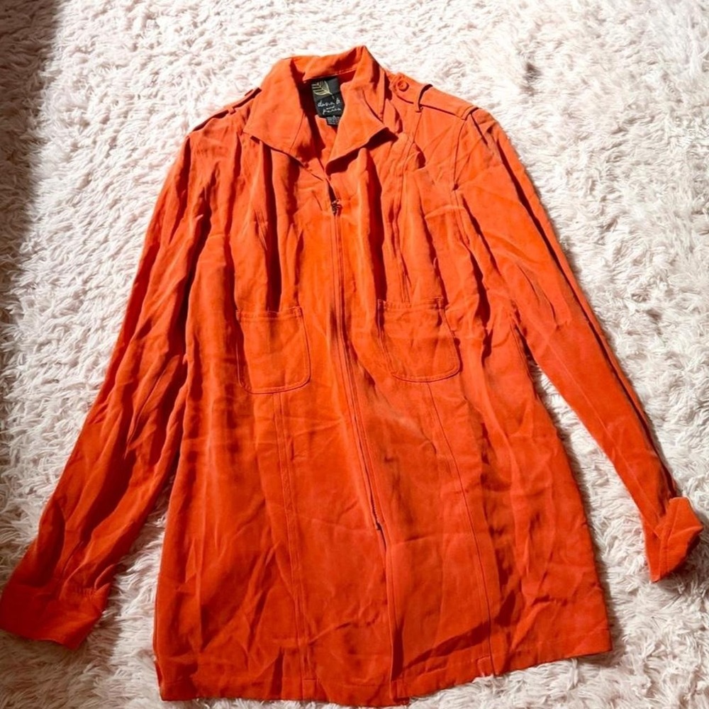 100% Silk Vintage 90s Bold Statement Luxury Tunic‎ Womens 8 Colorful Maximalist